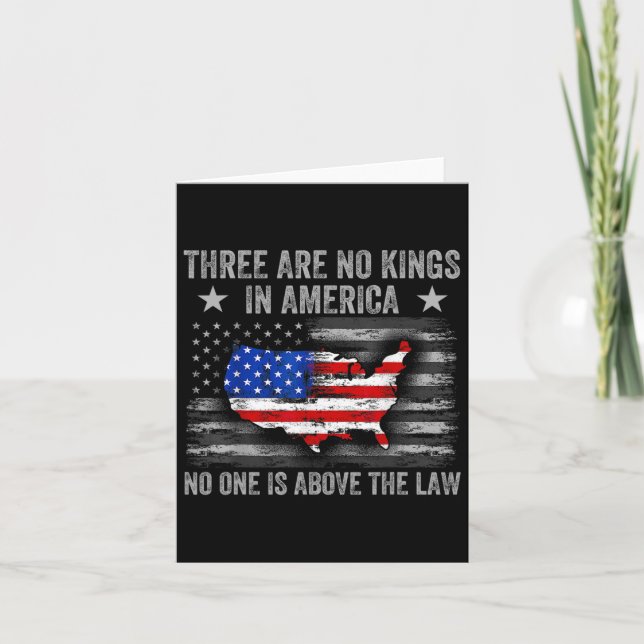 There Are No Kings In America Us Flag Funny Tees  Card (Front)