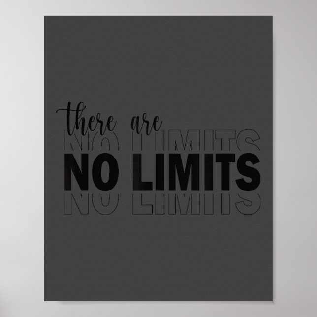 There Are No Limits Mindset Motivation Black  Poster (Front)