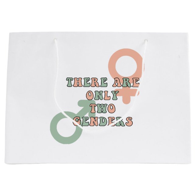 There Are Only Two Genders Large Gift Bag (Front)