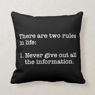 There Are Two Rules In Life Funny Saying Cushion