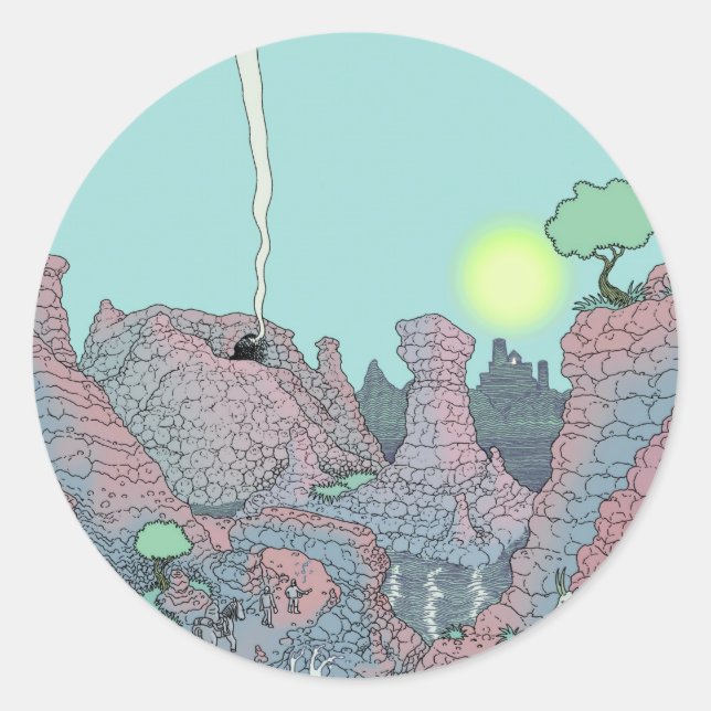 there be dragons classic round sticker (Front)