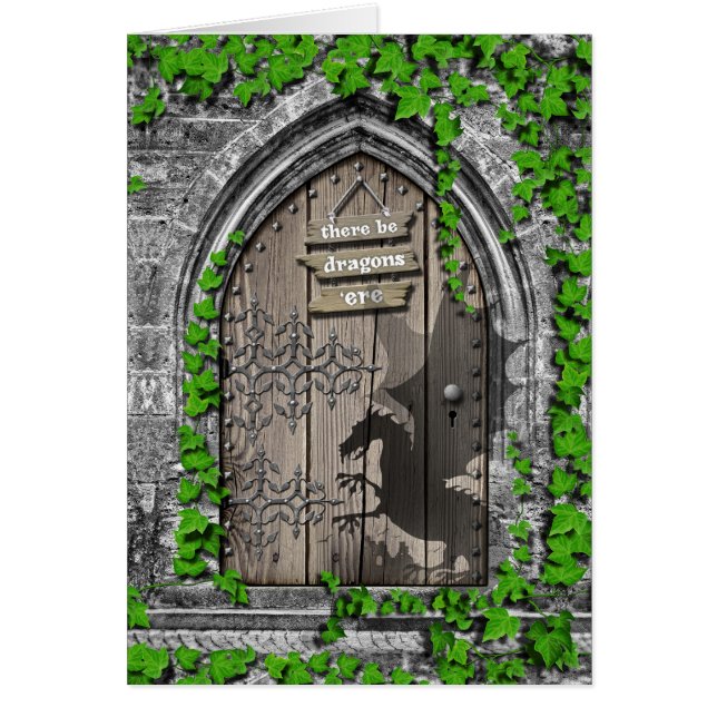 There be Dragons King Arthur Medieval Dragon Door (Front)