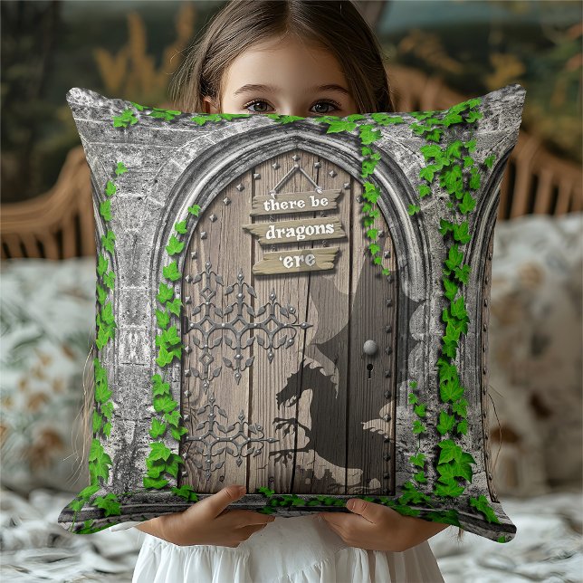 There be Dragons King Arthur Medieval Dragon Door Cushion (Creator Uploaded)