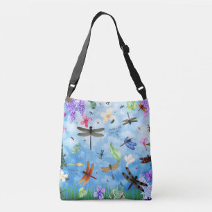 There Be Dragons Whimsical Dragonfly Design Crossbody Bag