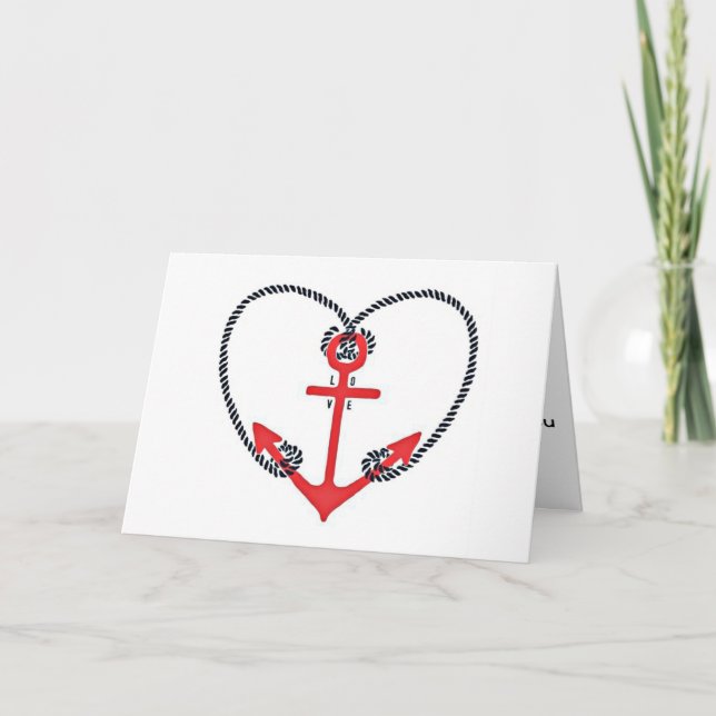 THERE FOR ME ALWAYS-MY ANCHOR-I LOVE "YOU" THANK YOU CARD (Front)