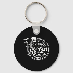 There Goes Last Flying Skeletons Funny Halloween Key Ring