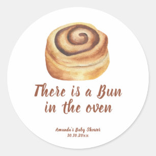 There is a Bun in the oven Baby Shower Classic Round Sticker