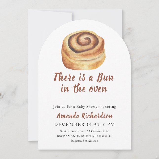 There is a Bun in the oven Baby Shower Invitation (Front)