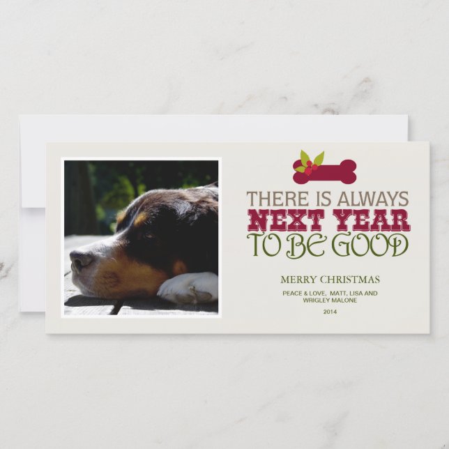 There is Always Next Year to Be Good - Pet Holiday Card (Front)