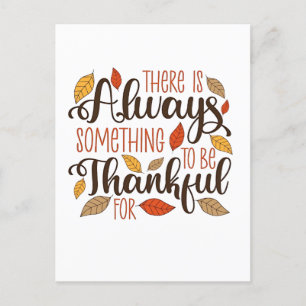 There is always something to be thankful for announcement postcard