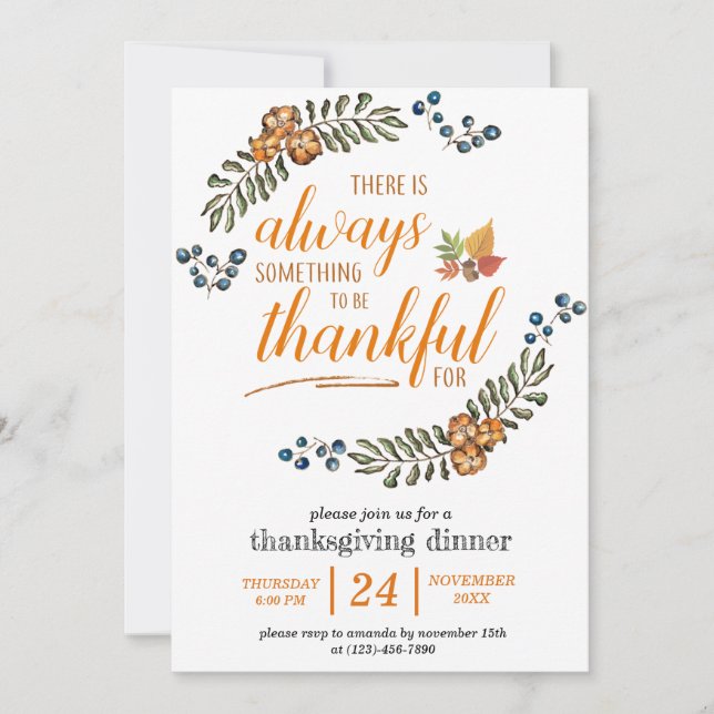 There Is Always Something To Be Thankful For Invitation (Front)