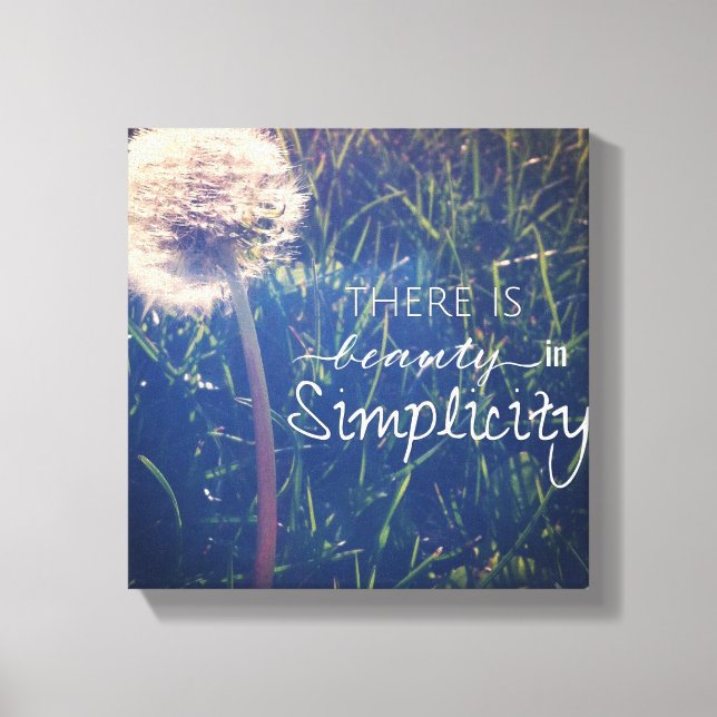 There Is Beauty In Simplicity Canvas Print (Front)