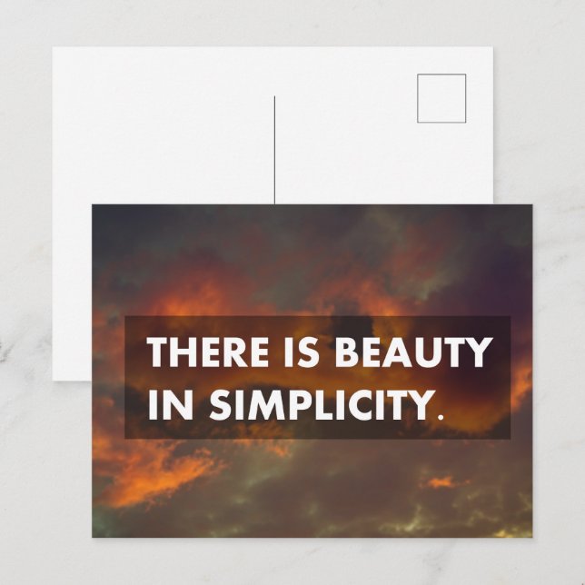 There is beauty in simplicity postcard (Front/Back)