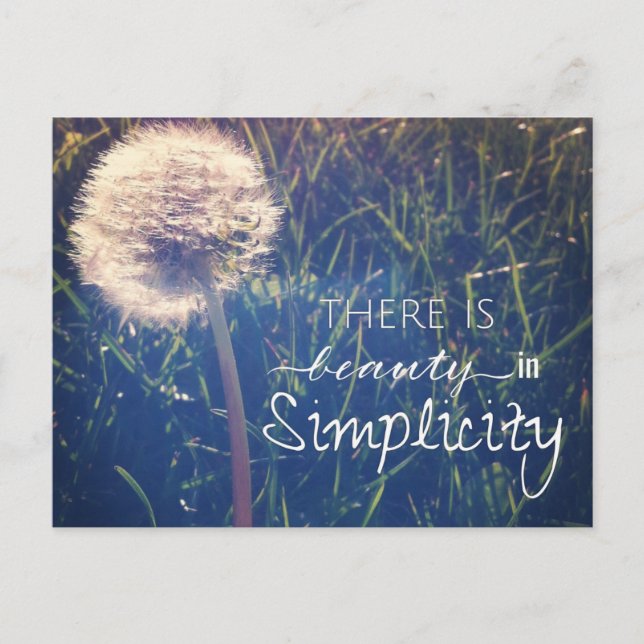 There Is Beauty In Simplicity Postcard (Front)