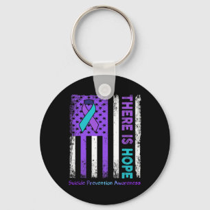 There Is Hope American Flag Suicide Prevention Awa Key Ring