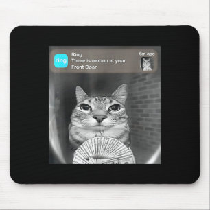 There is motion at front door funny cat meme camer mouse mat
