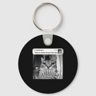 There is motion at front door funny cat motion mem key ring