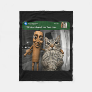 There Is Motion At Front Door Tung Tung Tung Sahur Fleece Blanket