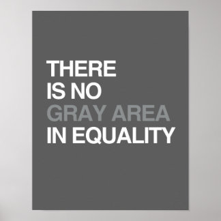 THERE IS NO GRAY AREA IN EQUALITY POSTER
