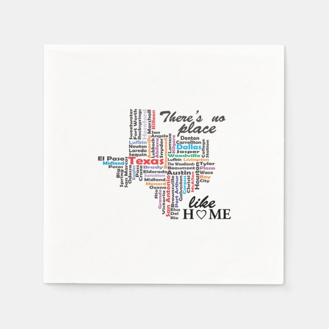 There is no place like home in texas napkin (Front)