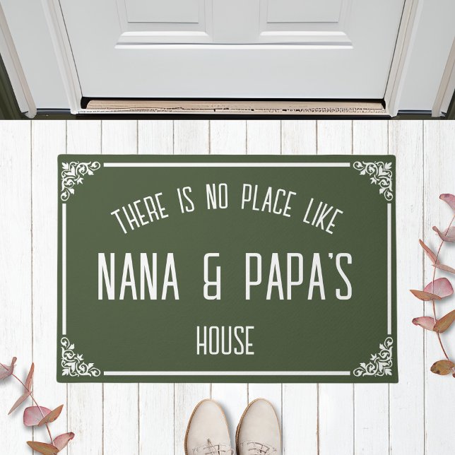 There Is No Place Like NANA & PAPA'S House Olive Doormat (Creator Uploaded)