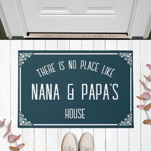 There Is No Place Like NANA & PAPA'S House Teal Doormat