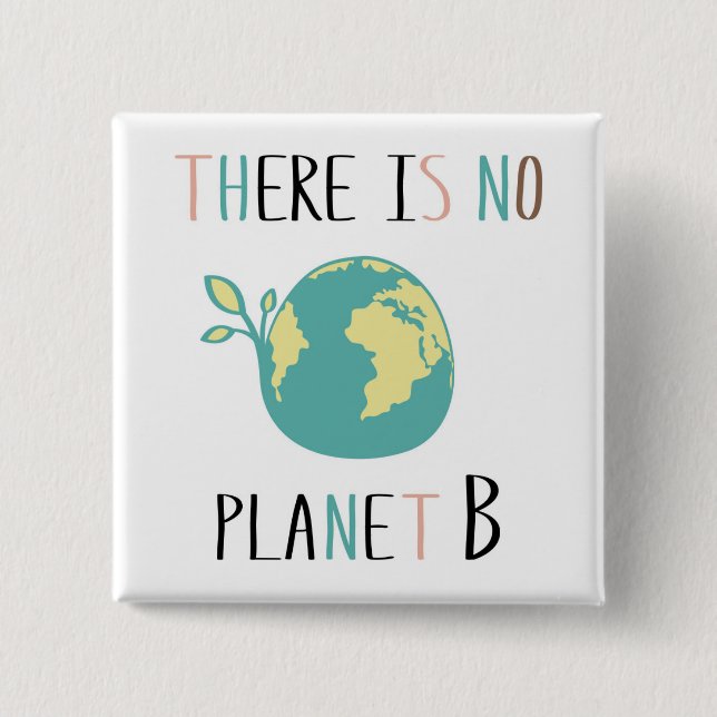 There Is No Planet B 15 Cm Square Badge (Front)