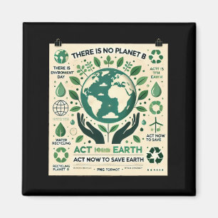 There Is No Planet B Act Now To Save Earth T Shirt Magnet