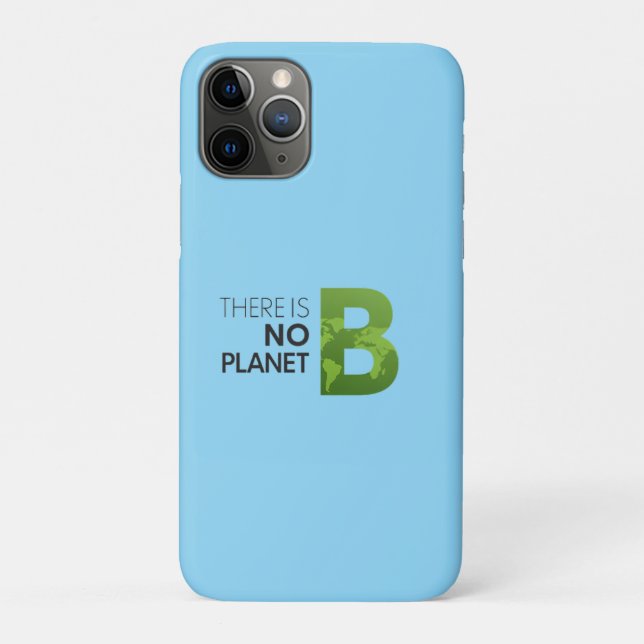 There is No Planet B – Green Earth Typography Case-Mate iPhone Case (Back)