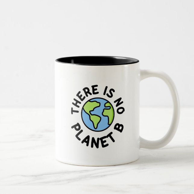 There is No Planet B - Plan B Two-Tone Coffee Mug (Right)