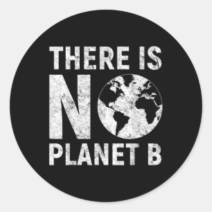 There Is No Planet B Retro Earth Day Conservation Classic Round Sticker