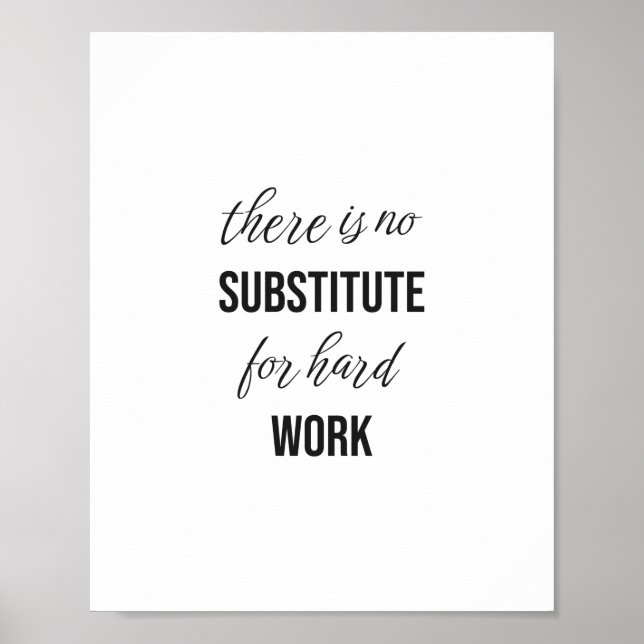 There is no substitute for hard work poster (Front)