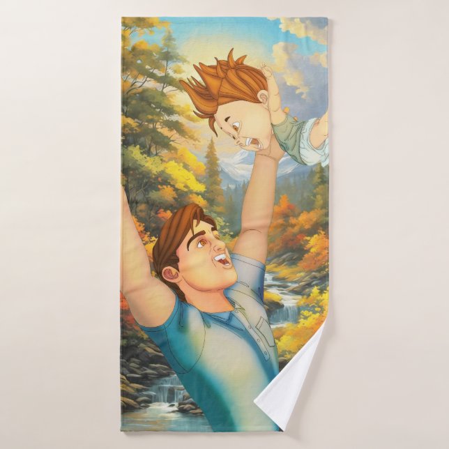 THERE IS NOTHING LIKE A GOOD TUSSLE WITH DAD BATH TOWEL (Bath Towel)