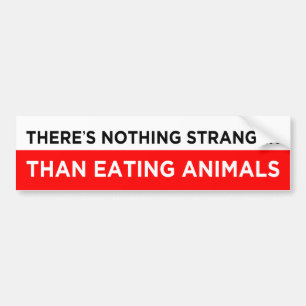 there is nothing stranger than eating animals  bumper sticker