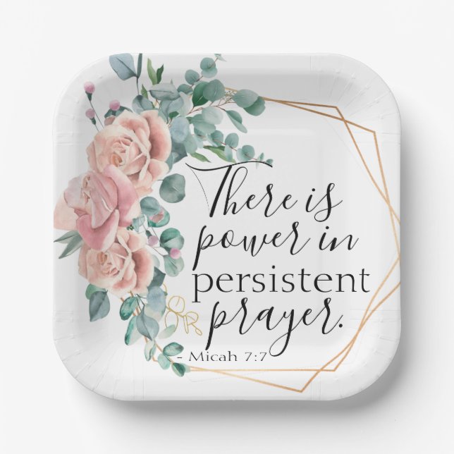 There is power in prayer  paper plate (Front)