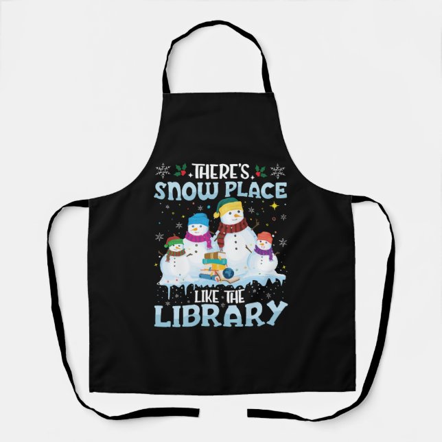 There is Snow Place Like The Library Christmas Apron (Front)