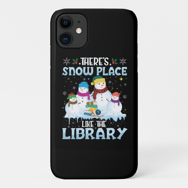 There is Snow Place Like The Library Christmas Case-Mate iPhone Case (Back)