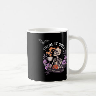 There It Goes My Last Flying Skeleton Halloween Coffee Mug