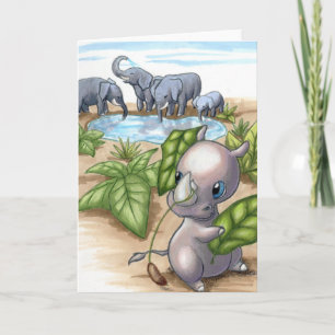 There’s a New Rhino in Town Elephant Friends Car Card