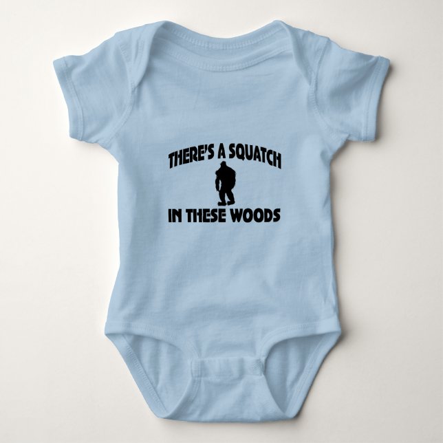 There’s A Squatch In These Woods Baby Bodysuit (Front)