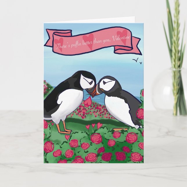 There’s Puffin Better - Bird Pun Valentine Card (Front)