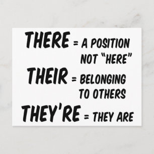There Their They're Postcard