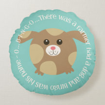 There Was A Farmer Had A Dog Round Pillow