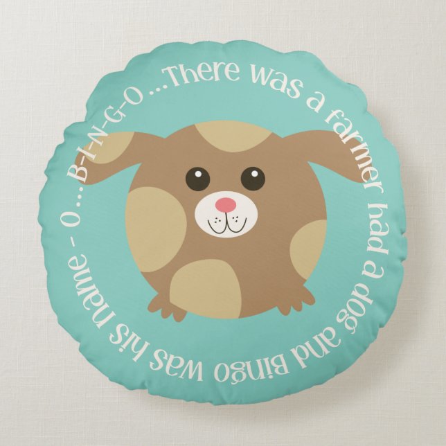 There Was A Farmer Had A Dog Round Pillow (Front)