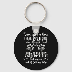 There Was A Girl Who Really Loved Dog & Tattoo Key Ring