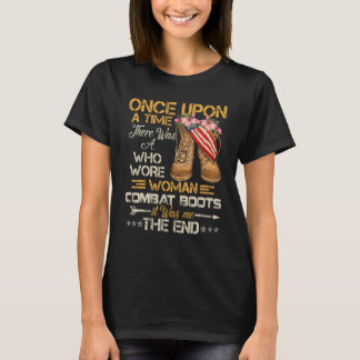 There Was a Woman Who Wore Combat Boots Lady Veter T-Shirt