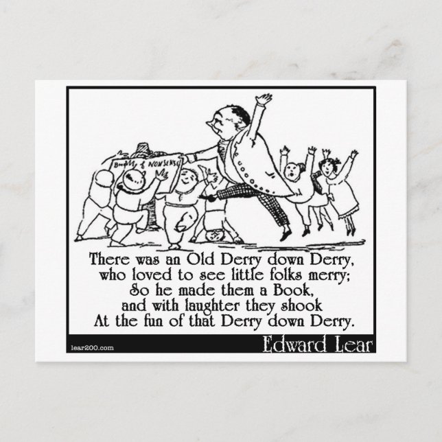 There was an Old Derry down Derry Postcard (Front)