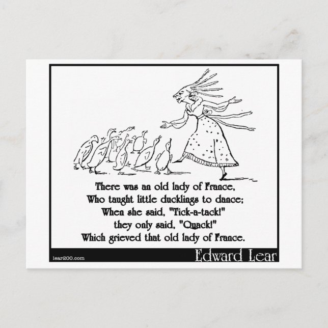There was an old lady of France Postcard (Front)