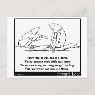 There was an old man in a Marsh Postcard