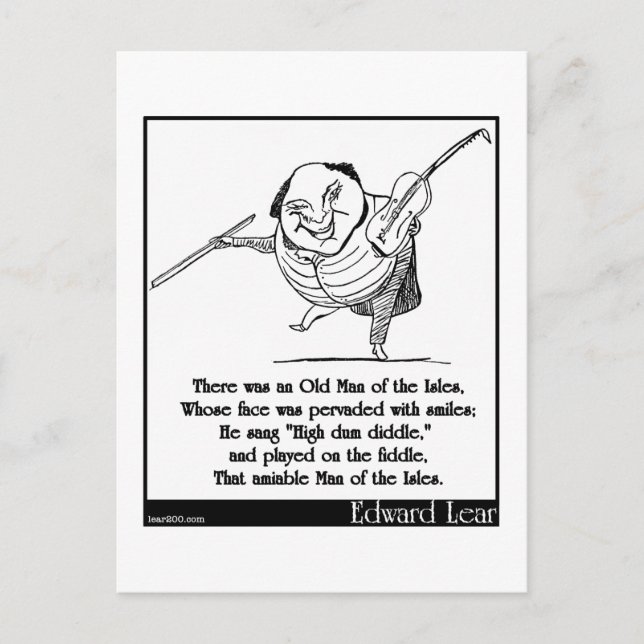 There was an Old Man of the Isles Limerick Postcard (Front)